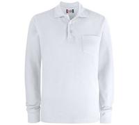 Clique Basic Pocket Polo Long Sleeve White S