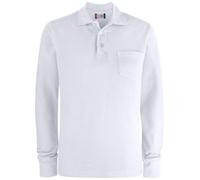 Clique Basic Pocket Polo Long Sleeve White Xxlarge