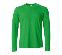 Clique - Men's Basic-T L/S Long Sleeve T-Shirt, Cotton Jersey, Elasticated Collar, Sweatband, Slim-Fit (Acid Green XS), Acid Green