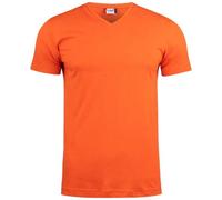 Clique Basic V-Neck T-Shirt Bright Orange Large