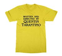 Clique Clothing Written and Directed by Quentin Tarantino T-Shirt (Yellow, L)