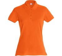 Clique Ladies Plain Short-Sleeved Polo Shirt Blood Orange M