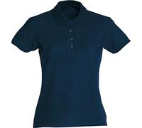 Clique Ladies Plain Short-Sleeved Turn Down Collar Polo Shirt, Dark Navy, M