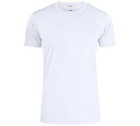 Clique - Men's Basic Active-T Crew Neck T-Shirt, Microfibre, Sweatband, Side Seam, Slim-Fit Fit (White XXL), White