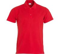 Clique Mens Basic Polo Shirt Red 4XL 100% Cotton Turn Down Collar Short-Sleeved 190gsm Oeko-Tex