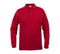 Clique Men's Classic Long Sleeve Polo Shirt, Red, X-Large