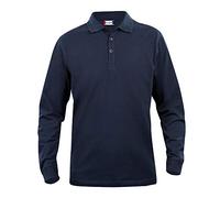 Clique Men's Classic Long Sleeve Polo Shirt, Blue (Dark Navy), Medium