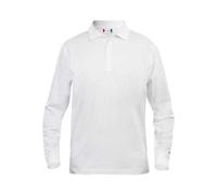 Clique Men's Classic Long Sleeve Polo Shirt, White, Medium