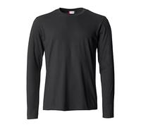Clique Men's Long Sleeve T-Shirt Basic-T L/S Cotton Jersey Slim-Fit Black L