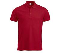 Clique Mens Manhattan Polo Shirt Red XL 3 Button Placket Jacquard Fabric 200gsm