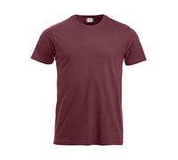 Clique Men's New Classic Plain Crew Neck Short Sleeve T - Shirts, Red (Burgundy), Large