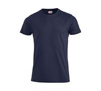 CLIQUE - Men's Premium-T Crew Neck Half Sleeve T-shirt, in Jersey Cotton, parasudor ribbon, stretch collar, slim-fit fit, blue, L