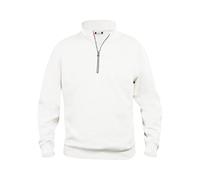 CLIQUE - Men's Women Unisex Basic Half Zip Half Zip Sweatshirt Polyester Soft Wash-resistant for Hiking, Hiking, Travel, Leisure, White, M
