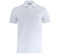 CliQue Unisex Basic W. Pocket Polo Shirt, White, L UK