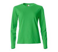 Clique - Women's Basic-T L/S Ladies Long Sleeve Crew Neck T-Shirt in Cotton Jersey Slim Fit in Various Sizes and Colours (Acid Green XXL), Acid Green