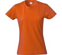 Clique Women's Basic Tee Regular Fit Plain Crew Neck Short Sleeve T - Shirt, Orange (Red Blood Orange.), 8 (Manufacturer Size: S)
