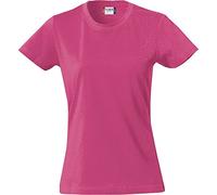 Clique Women's Basic Tee Regular Fit Plain Crew Neck Short Sleeve T - Shirt, Pink (Bright Cerise.), 14 (Manufacturer Size: L)
