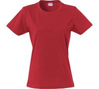 Clique Women's Basic Tee Regular Fit Plain Crew Neck Short Sleeve T - Shirt, Red (Red.), 8 (Manufacturer Size: S)