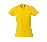 Clique Women's Basic Tee Regular Fit Plain Crew Neck Short Sleeve T - Shirt, Yellow (Lemon.), 12 (Manufacturer Size: M)