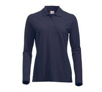 CliQue Women's Clique Classic Long Sleeved Womens Marion Polo Shirt, Blue (Dark Navy), L UK