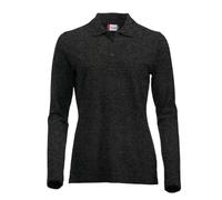Clique Women's Classic Long Sleeved Womens Marion Polo Regular Fit Plain Polo Long Sleeve Polo Shirt, Grey (Anthracite Melange), 12 (Manufacturer Size: Medium)