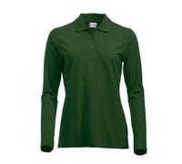 Clique Women's Classic Marion Long-Sleeved Polo Shirt in Bottle Green | Size: Medium Clique Bottle Green M