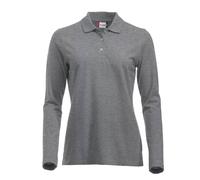 Clique Women's Classic Marion Melange Long-Sleeved Polo Shirt in Grey | Size: Small Clique Grey S
