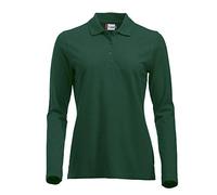CliQue Women's Clique Classic Long Sleeved Womens Marion Polo Shirt, Green (Bottle Green), XL UK