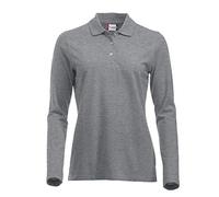 CliQue Women's Clique Classic Long Sleeved Womens Marion Polo Shirt, Grey (Grey Melange), XL UK