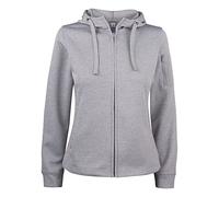 CliQue Women's Basic Active Hoody Lady Full Zip Hooded Sweatshirt, Grey Melange, M