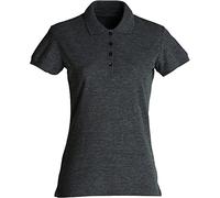 CliQue Womens Melange Short-Sleeved Turn Down Collar Polo Shirt, Anthracite, S