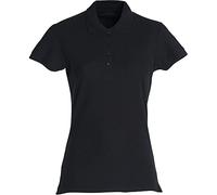 Clique Women's Black Short-Sleeved 100% Cotton Polo Shirt, Turn Down Collar, XS