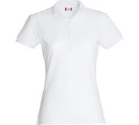 Clique Women's Plain Short-Sleeved Polo Shirt Flat Knit Collar Oeko-Tex Certified 190gsm White XS