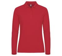 Clique Women's Manhattan Long-Sleeved Polo Shirt in Red | Size: Medium Clique Red M