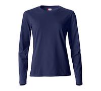 CLIQUE - Women's T-shirt Basic-T L/S Ladies long sleeve t-shirt in cotton jersey slim-fit fit in different sizes and colors, blue, S