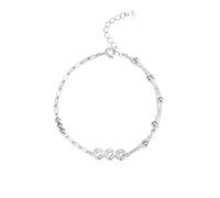 CLISDFG Accessories Sterling Silver Bangle,Ladies Silver Bracelets S925 Silver Round Bead Copper Coin Asymmetrical Bracelet Adjustable Lobster Clasp Chain Bracelet Jewellery Gifts for Women