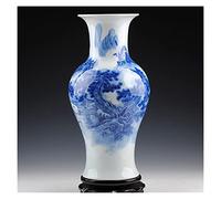 CLISDFG Ancient Style Blue And White Porcelain Traditional Chinese Elegant Tabletop Vase With Landscape Painting Decoration