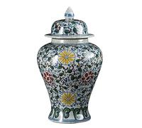 CLISDFG Decorative Ceramic Antique Vase Ginger Jar With Lid For Home Decoration Blue And White Traditional Chinese Porcelain Table Decoration,A-18 * 31cm