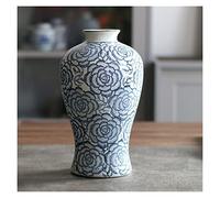 CLISDFG Lying Fruit Antique Hand Painted Blue And White Porcelain Vase Decoration Chinese Old-Timey Living Room Hydroponic Flower