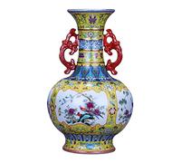 CLISDFG Vasechineseceramic Floor 16.1 Inch Large Porcelain Flower Vase Chinese Enamel Hand-Painted Decor Vases Home Bedroom Living Room Decoration Ornament Accessories,Onecolor