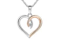 CLISDFG Women s Pendants Peach Heart Pendant Fashion Heart Shape Female Diamond Collar Chain Valentine's Day Z Initial