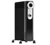Cliselda 2000W 9 Fins Oil Filled Radiator with Thermostat, Low Energy Electric Oil Heater for Home Office, Portable Oil Radiator Free Standing, Overheat Protection, Tip Over Switch, Black