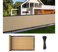 Cliselda 3ftx50ft Privacy Fence Screen Heavy Duty Mesh Shade Cover Sand | Fencing Mesh Shade Cover Fencing w/Brass Grommet for Outdoor Yard Wall Garden Home Backyard, Cable Zip Ties Included,130 GSM