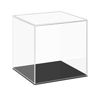 Cliselda Fully Assembled Clear Acrylic Display Case, Small Acrylic Box Curiosity Cube Square Plastic Dustproof Showcase for Display Collectible Action Figures Toys (15x15x15 cm)