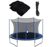 Cliselda Trampoline Net Replacement 13 ft 6 Poles, Safety Enclosure Net for 13 Foot Round Frame Trampolines, Breathable and Weather-Resistant, Adjustable Straps(Net Only,Poles not Includ)