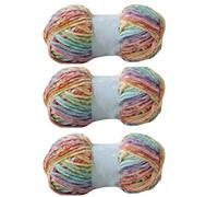 Clisil 300gram 196yardx3 Gradient Velvet Yarn for Crochet Knitting - Rainbow Dyed for Headband, Hat, Scarf, Sweater, Pillow, Blanket, Wrap - DIY Soft Luxury Chenille Craft