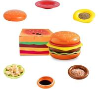 Clisole Stackable Burger Plates, 2026 Ceramic Dinner Hamburger Plate Stack Set, Multi-Layer Hamburger-Shaped Bowls Set, Fun Novelty Cheese Toast Beef Snack Dish Christmas Mini Cup Coaster