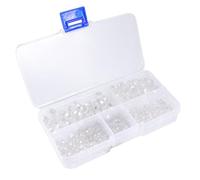 CLISPEED 1 Box of 710pcs White Artificial Crystal Flat Glass Beads with Plating Colored Design, Sturdy and Not Easy to Break, for DIY Jewelry Making, Pendants and Earrings Crafting