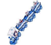 CLISPEED 1 Box Wooden Snowman Christmas Train Decoration Blue Car Festive Xmas Desktop Ornament Holiday Home Decor for Party Table Accents