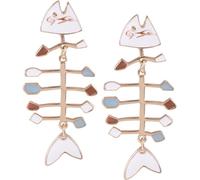 CLISPEED 1 Pair Fish Bone Dangle Earrings for Women Creative Jewelry Funny Design for Parties Everyday Wear Unique Novelty Earrings to Showcase Your Style